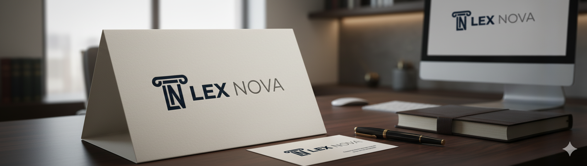 Minimalistyczne logo kancelarii prawnej LEX NOVA